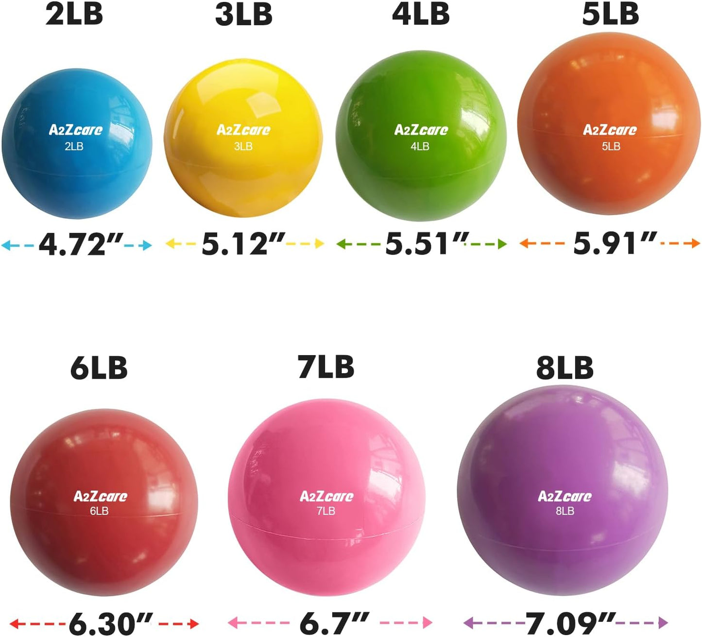 A2ZCARE Weighted Toning Ball - Soft Medicine Ball for Pilates, Yoga, Physical Therapy, and Fitness