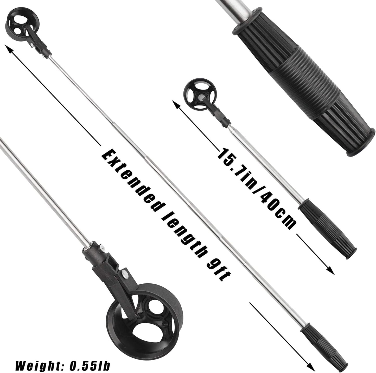 Prowithlin Stainless Steel Telescopic Golf Ball Retriever with Two Grabbers - Lightweight Golf Accessory for Water Recovery