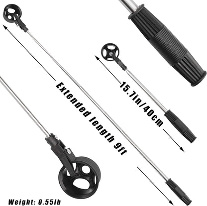 Prowithlin Stainless Steel Telescopic Golf Ball Retriever with Two Grabbers - Lightweight Golf Accessory for Water Recovery