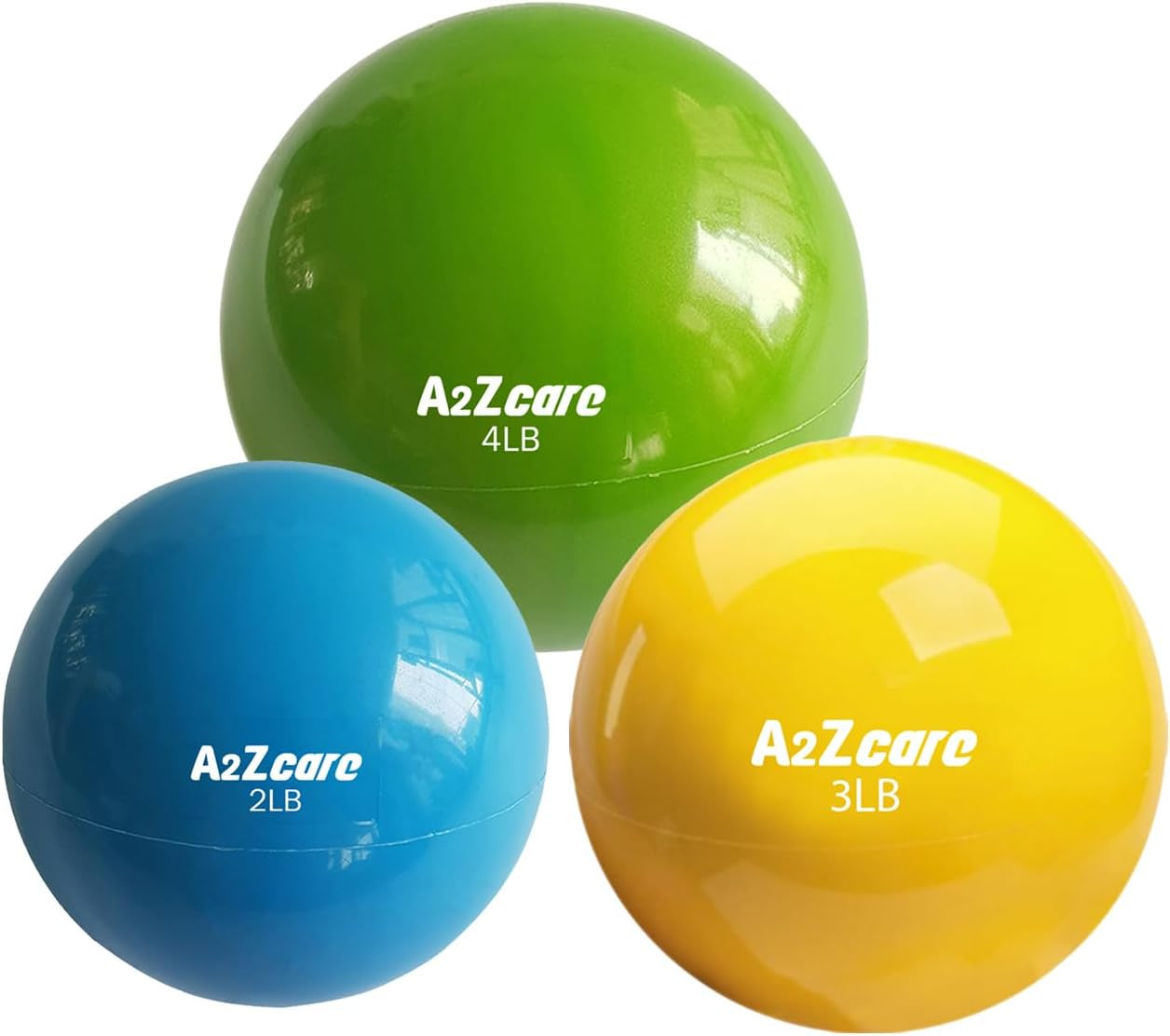 A2ZCARE Weighted Toning Ball - Soft Medicine Ball for Pilates, Yoga, Physical Therapy, and Fitness